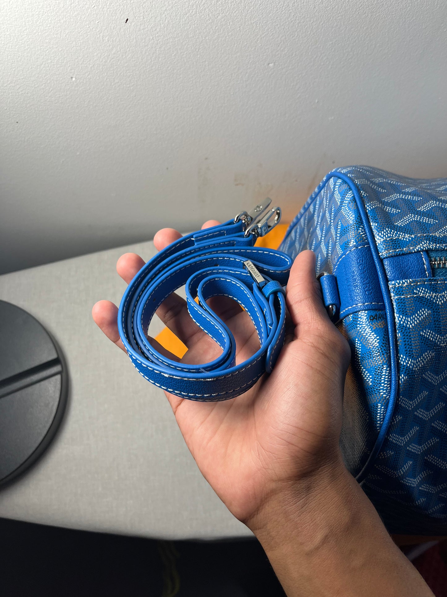 SKY BLUE GOYARD DUFFLE BAG